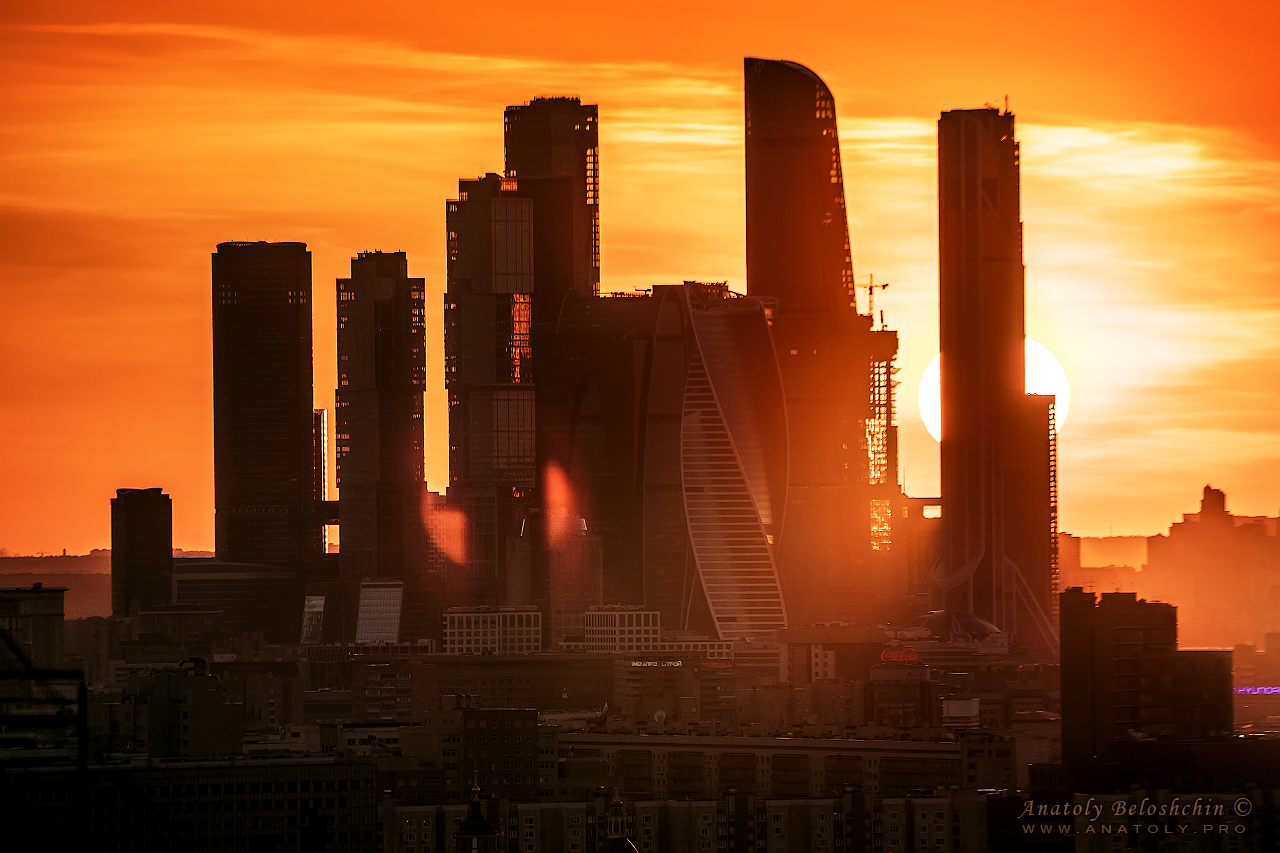 Москва. Сити. Закат.