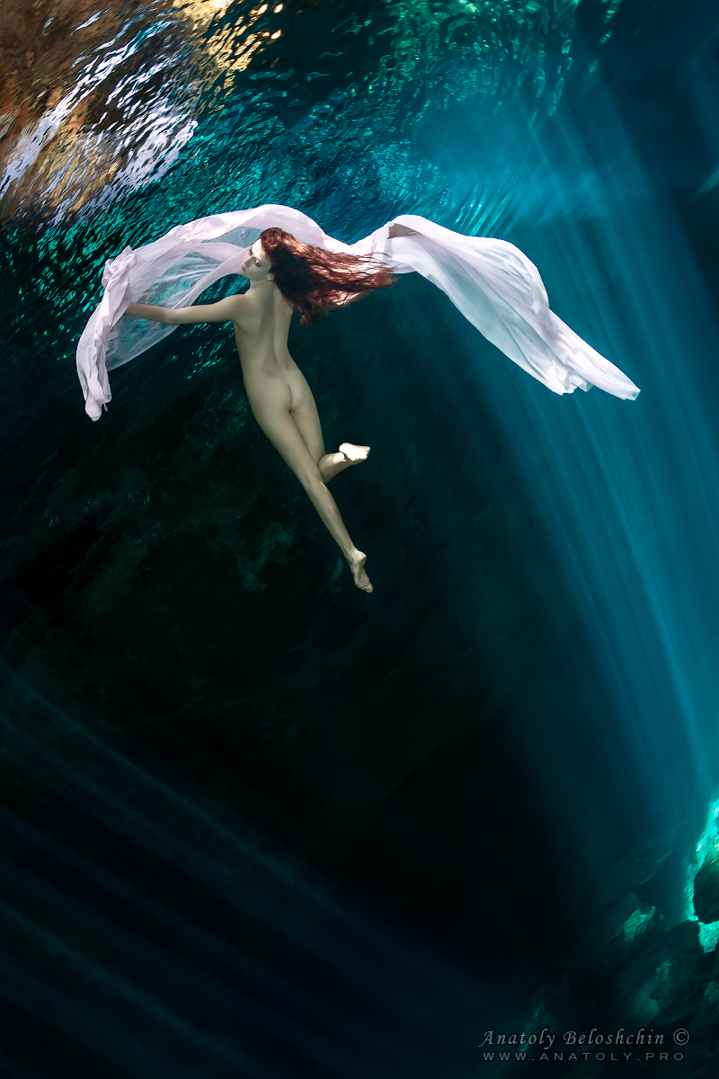 Cenote Chak Mool, Mexico, Tulum, underwater, cave, Beloshchin, Белощин 