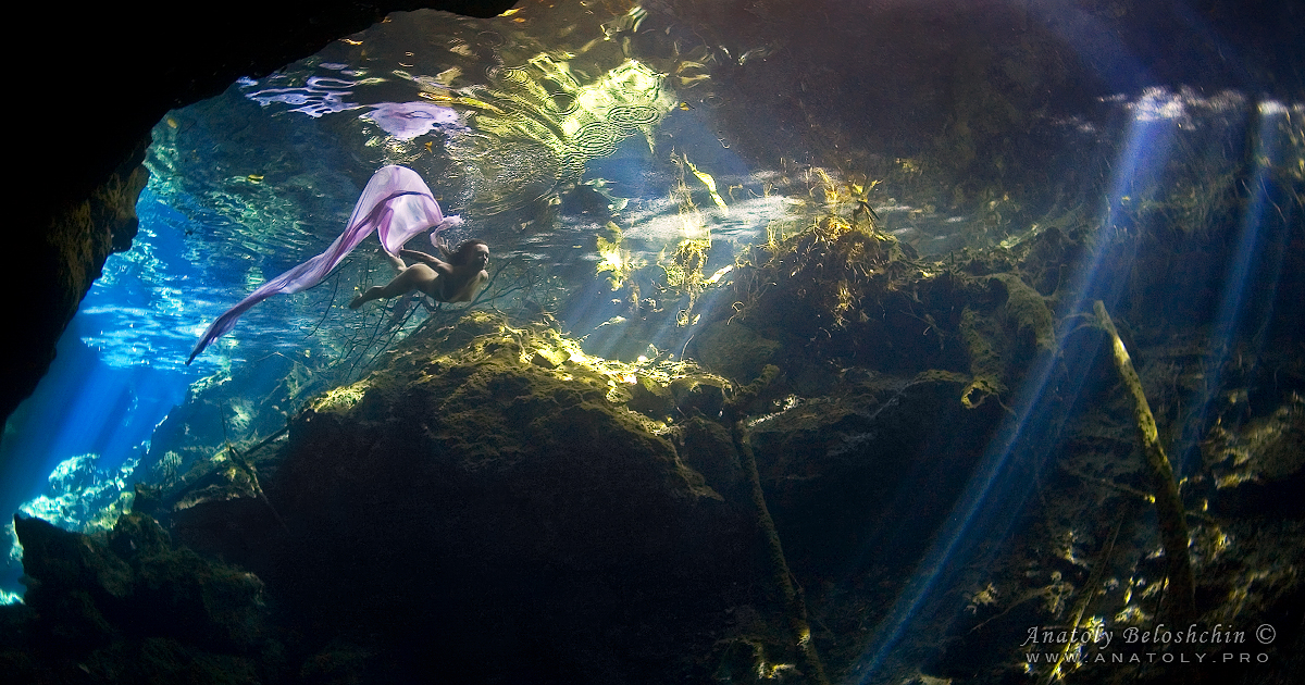 Cenote Chac Mool, uw model, Beloshchin, Белощин