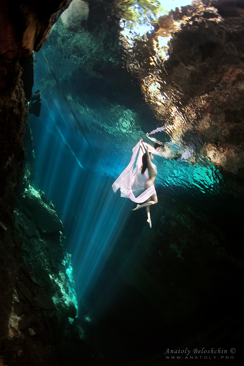 Cenote Chac Mool, uw model, Beloshchin, Белощин