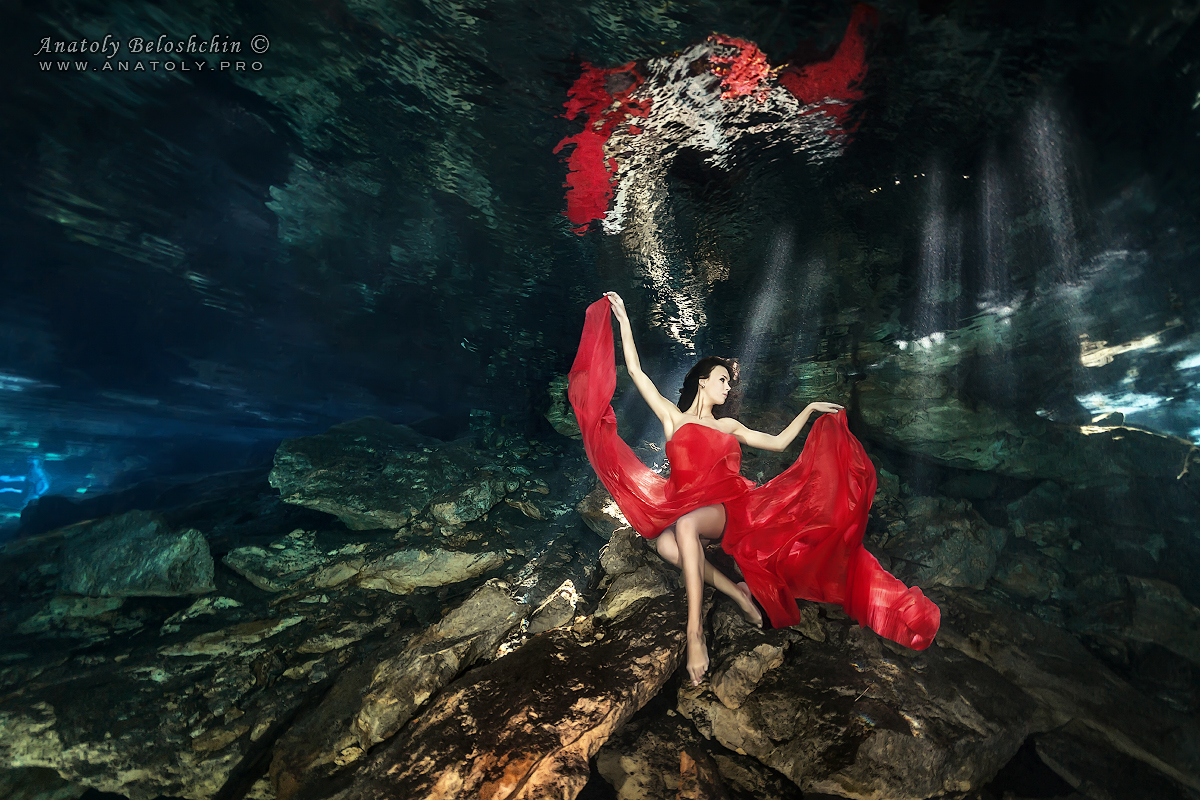 Cenote Chac Mool, uw model, Beloshchin, Белощин