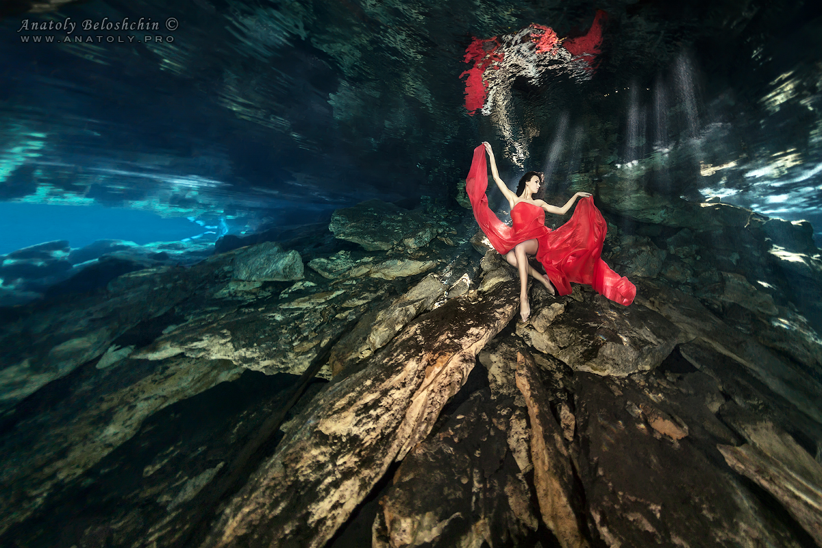 Cenote Chac Mool, uw model, Beloshchin, Белощин