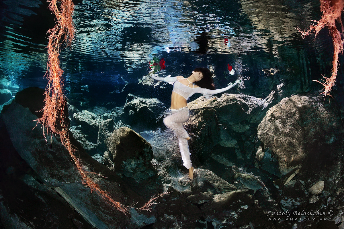 Cenote Chac Mool, uw model, Beloshchin, Белощин