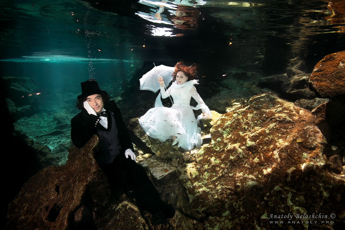 Dewi Sukarno, Cenote Cristal, Mexico, Anatoly Beloshchin, Анатолий Белощин
