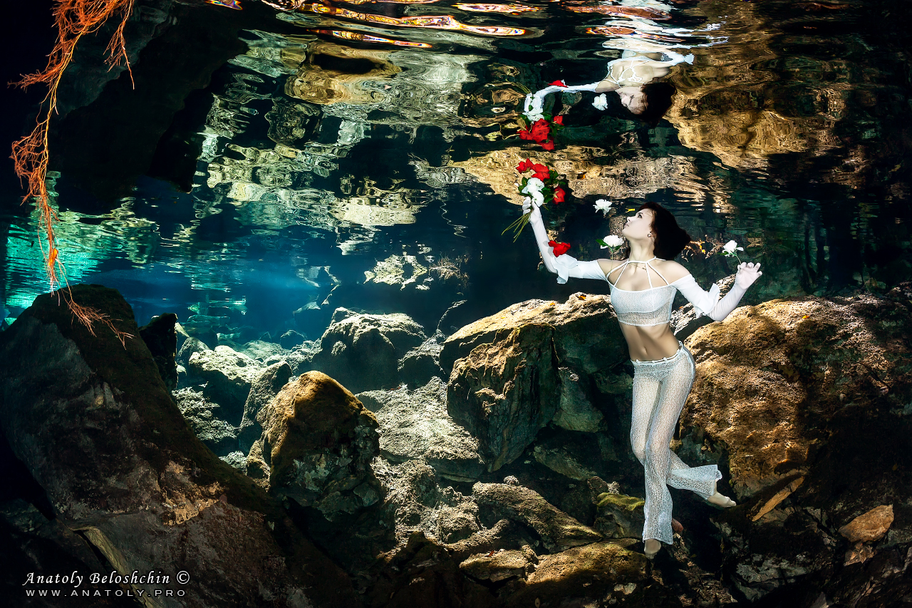 Cenote Chac Mool, uw model, Beloshchin, Белощин
