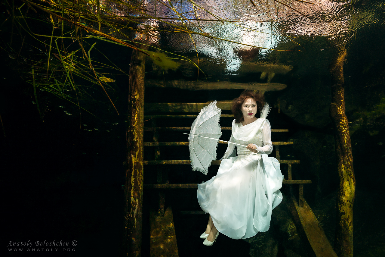 Dewi Sukarno, Cenote Cristal, Mexico, Anatoly Beloshchin, Анатолий Белощин