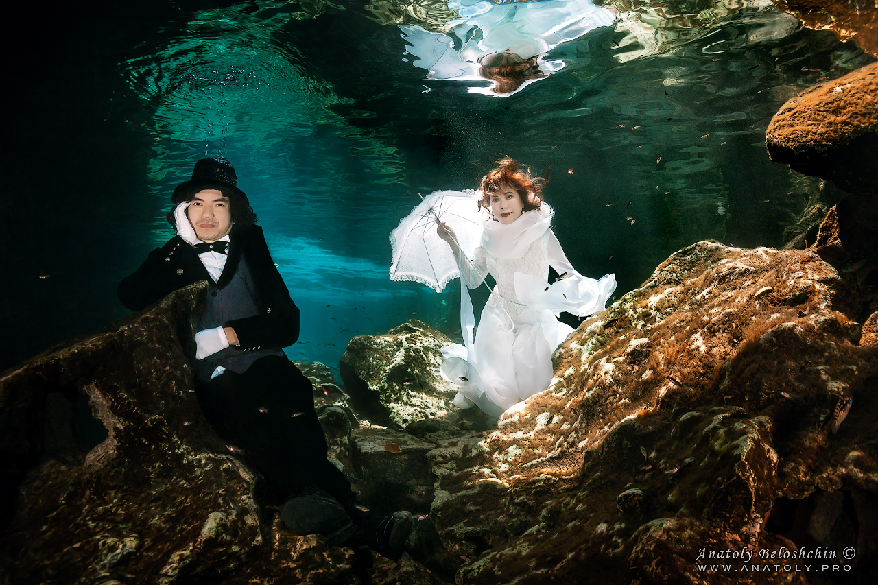 Dewi Sukarno, Cenote Cristal, Mexico, Anatoly Beloshchin, Анатолий Белощин
