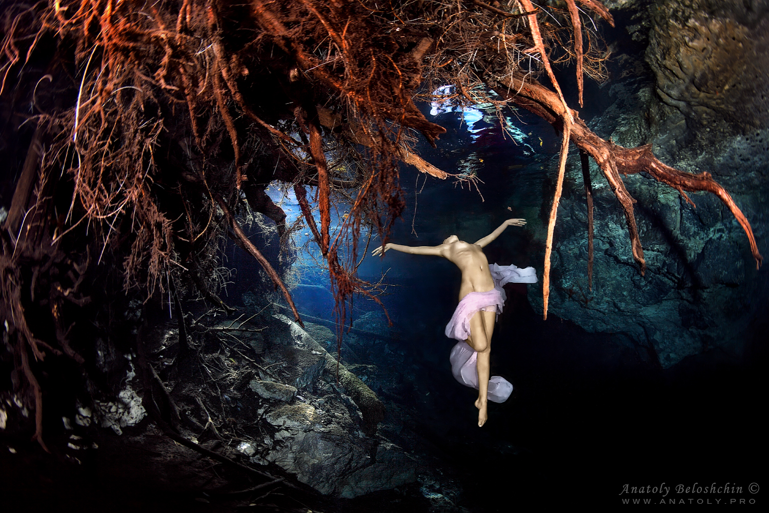 Cenote Chac Mool, uw model, Beloshchin, Белощин