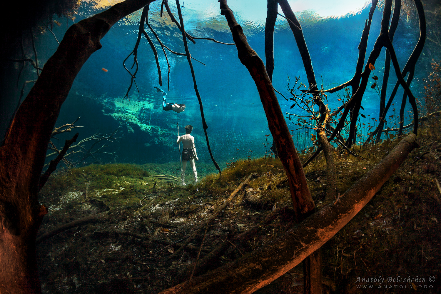Cenote Aktun Ha, model, Anatoly Beloshchin, Mexico, Tulum, Анатолий Белощин