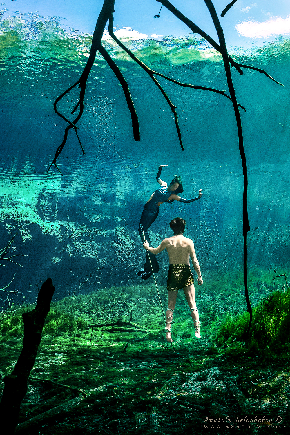 Cenote Aktun Ha, model, Anatoly Beloshchin, Mexico, Tulum, Анатолий Белощин