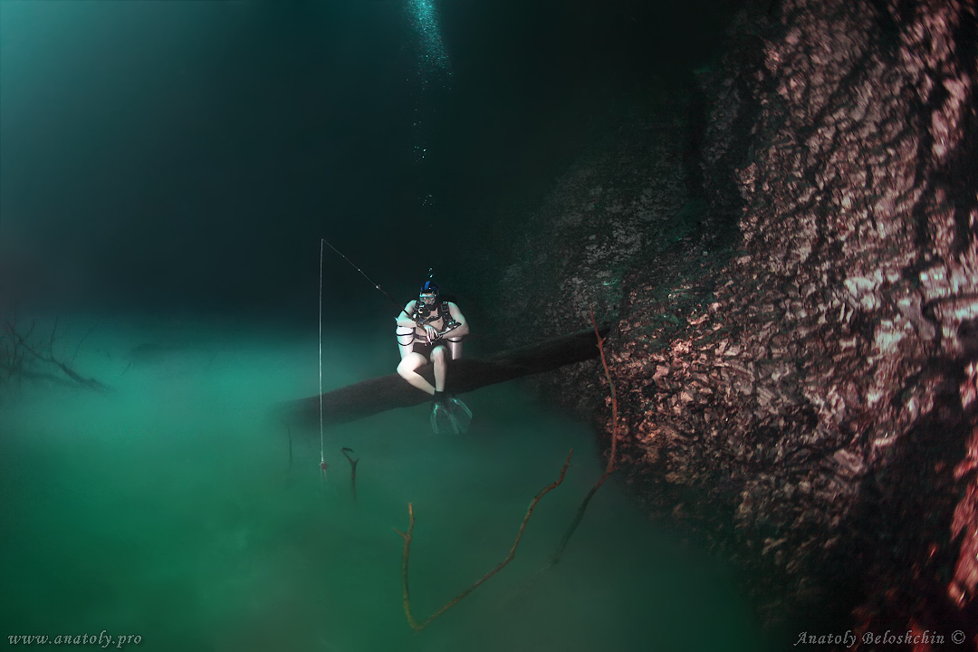 Cenote Angelita, Underwater wide angle, Anatoly Beloshchin, Белощин