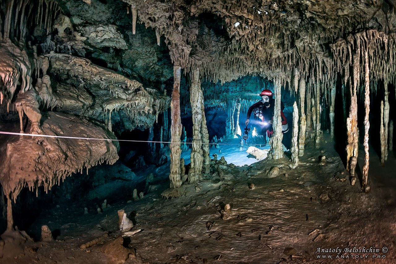 Calimba, Underwater, cave, diving, Mexico, Anatoly Beloshchin