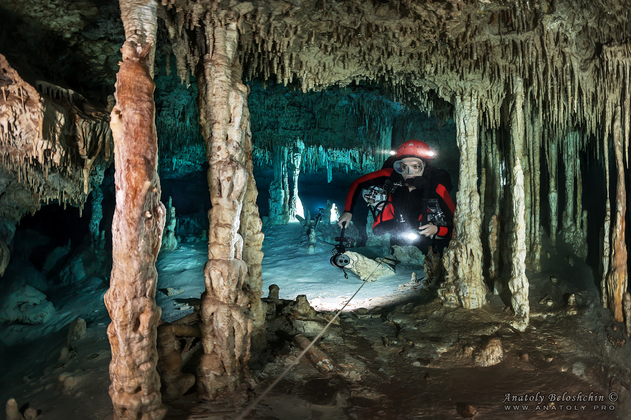 Calimba, Underwater, cave, diving, Mexico, Anatoly Beloshchin