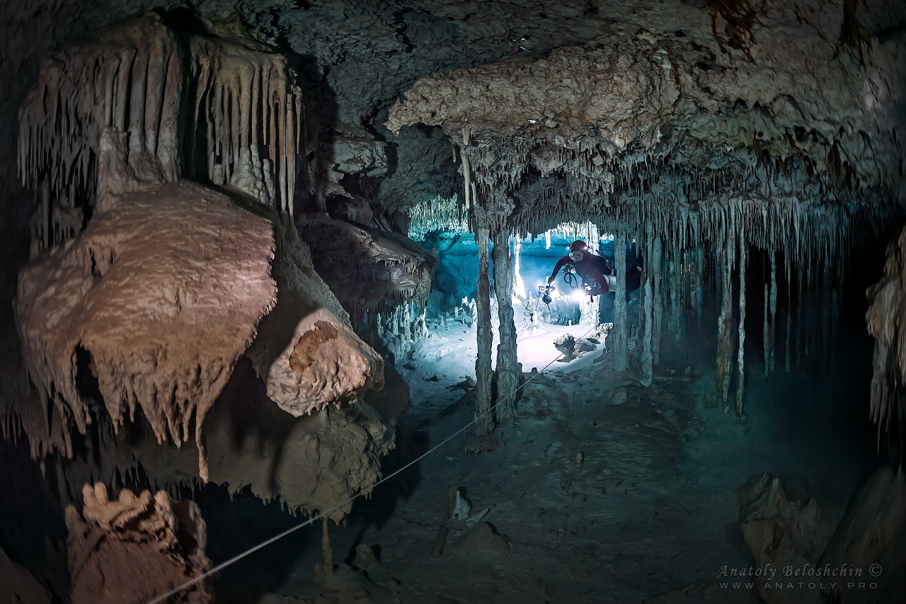 Calimba, Underwater, cave, diving, Mexico, Anatoly Beloshchin