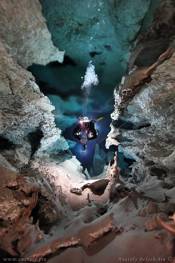 Calavera, Sac Aktun cave system, Anatoly Beloshchin, Белощин