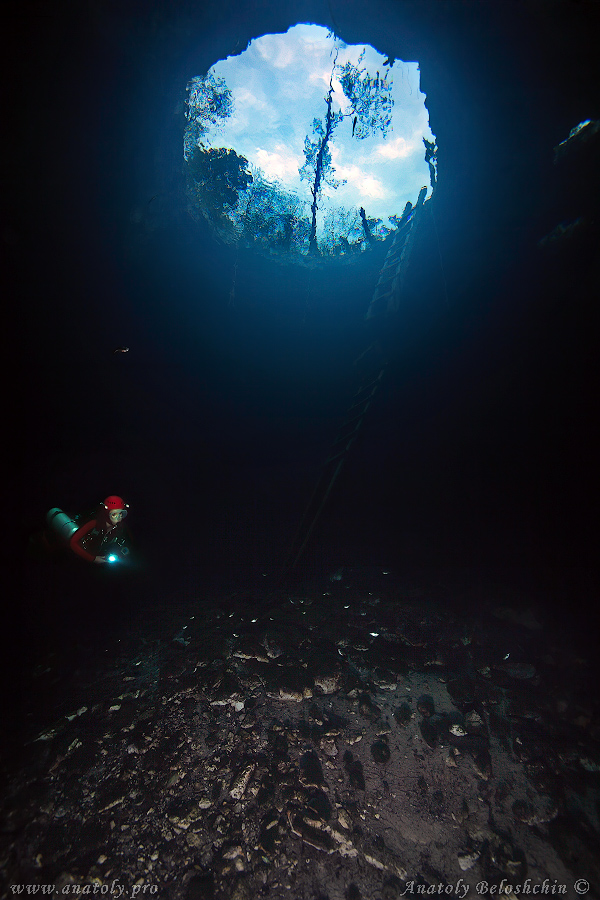 Calavera, Sac Aktun cave system, Anatoly Beloshchin, Белощин