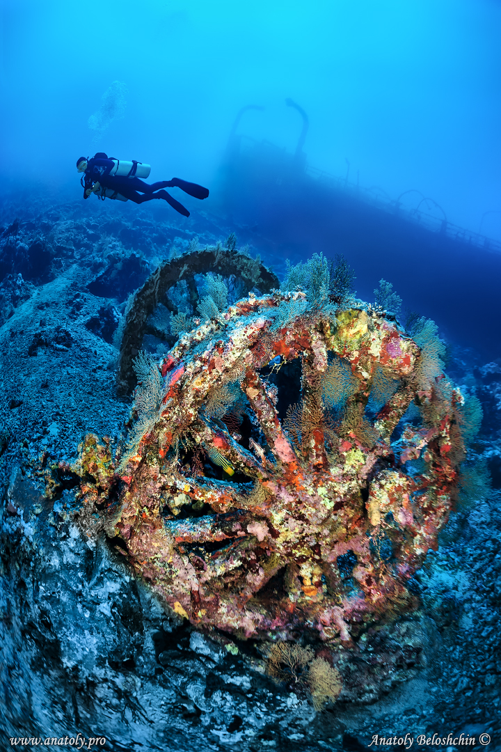Steam wheeks from the wreck Numidia